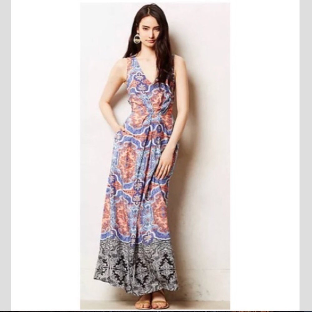 New - Anthropologie Maeve Silk Medallion Cut Out Dress - Size 6